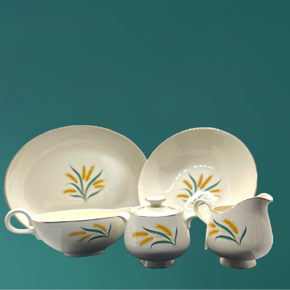 Vintage 6 Piece Homer Laughlin Royal Harvest Design Dining Set